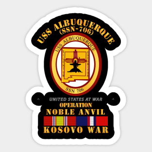 USS Albuquerque (SSN-706) - Kosovo War w SVC Sticker